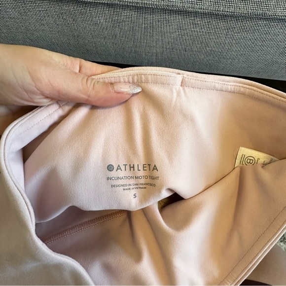 Athleta Inclination Moto Leggings High Rise Pale Pink Color Size Small Women’s - Picture 8 of 9